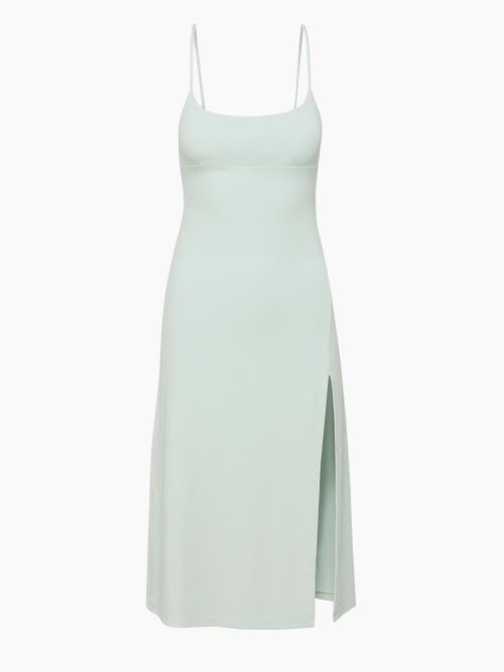 Aritzia Pale Mint Midi Slip Dress with Side Slit